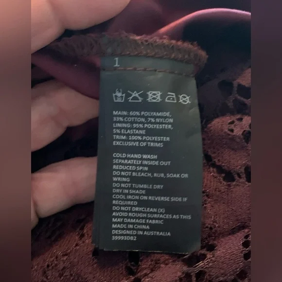 BARDOT Morgan Front Slit Lace Cocktail Dress in Dark Purple Size 2 XS - Picture 6 of 11